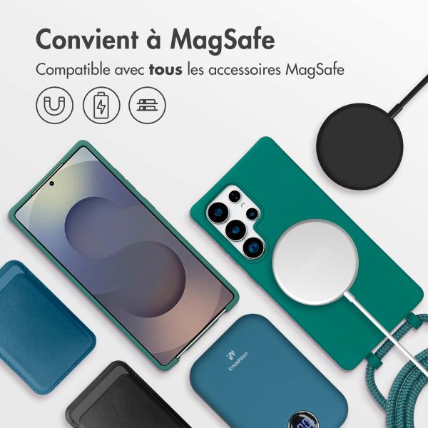 imoshion Coque arrière Color avec cordon amovible et MagSafe Samsung Galaxy S25 Ultra - Vert foncé