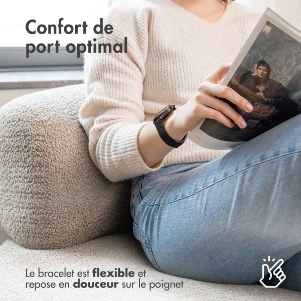 imoshion Bracelet magnétique milanais  - Connexion universelle 22 mm - Taille S - Noir