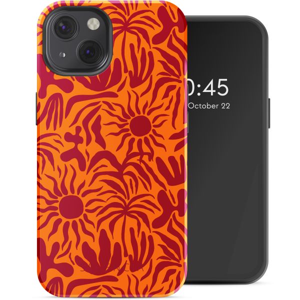 Selencia Coque arrière Vivid Tough avec MagSafe iPhone 13 - Tropical Vibes Apricot