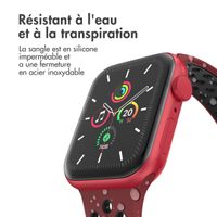 imoshion Bracelet sport⁺ Apple Watch Series 1 á 11 / SE / Ultra (44/45/46/49 mm) - Taille S/M - Wine Red & Black