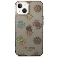 Guess Coque Peony Glitter iPhone 14 - Noir