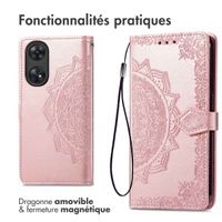 imoshion Etui de téléphone portefeuille Mandala Oppo Reno 8 T (4G) - Rose Dorée