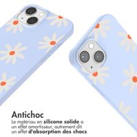 imoshion Coque design en silicone avec cordon iPhone 13 - Lila Flower Distance