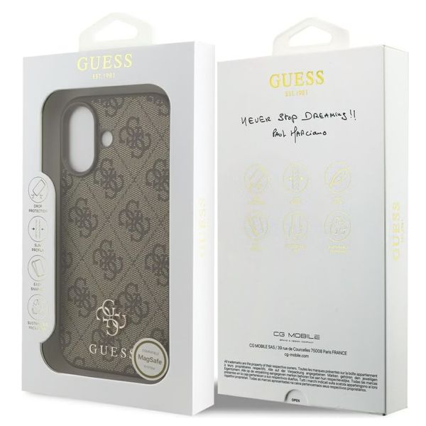 Guess Coque 4G Metal Logo MagSafe Apple iPhone 17 - Marron