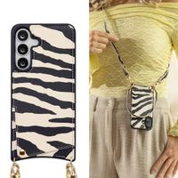 Selencia Coque de télephone Nova avec cordon et porte-cartes Samsung Galaxy S25 FE - Zazzy Zebra