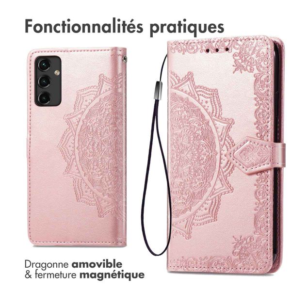 imoshion Etui de télephone Mandala Samsung Galaxy A14 (5G/4G) - Rose Doré