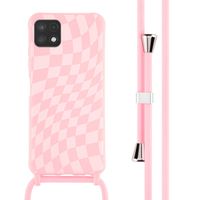 imoshion Coque design en silicone avec cordon Samsung Galaxy A22 (5G) - Retro Pink