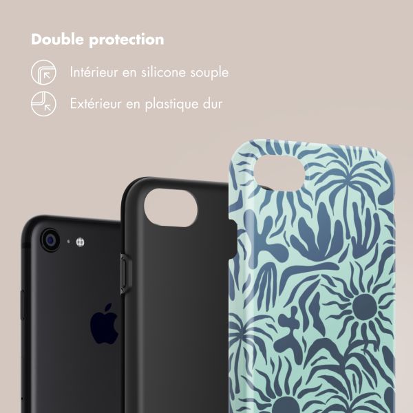 Selencia Coque arrière Vivid Tough iPhone SE (2022 / 2020) / 8 / 7 - Tropical Vibes Light Blue