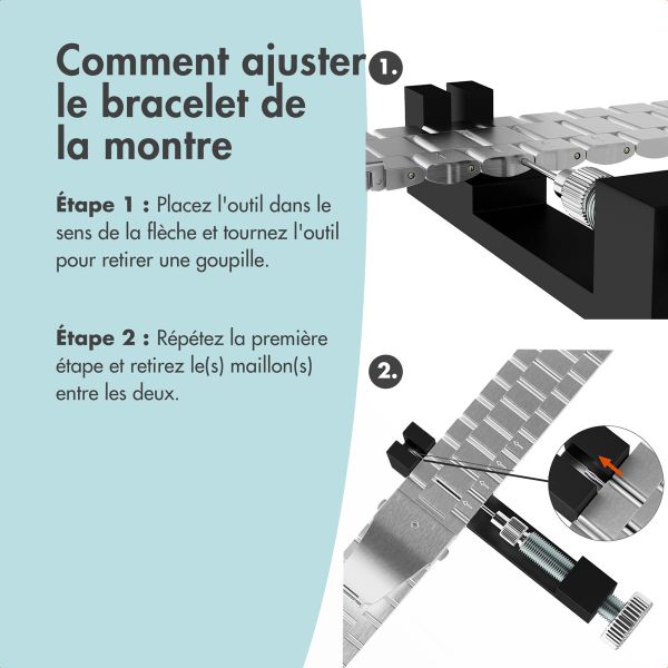 imoshion Kit premium pour bracelets de smartwatch – Raccourcisseur de bracelets de smartwatch / montre – Noir