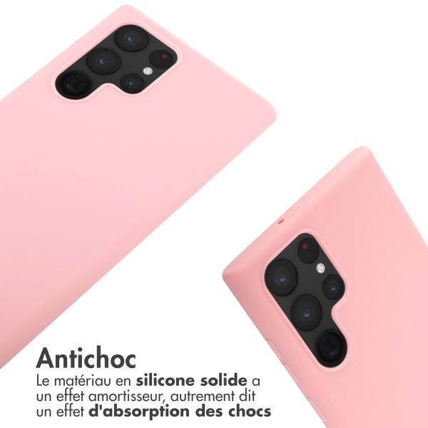 imoshion Coque en silicone avec cordon Samsung Galaxy S22 Ultra - Rose
