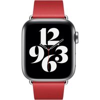 Apple Bracelet Leather Band Modern Buckle Apple Watch Series 1 t/m 9 / SE (38/40/41 mm) | Series 10 / 11 (42 mm) - Taille L - Scarlet Red