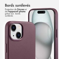 Accezz Coque arrière en cuir avec MagSafe Apple iPhone 15 - Heath Purple