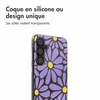 imoshion Coque design pour Samsung Galaxy A55 - Tropical Violet Flowers Connect