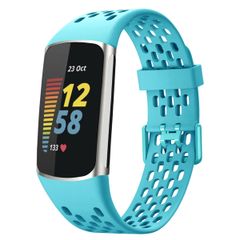 imoshion Bracelet de sport en silicone avec trous Fitbit Charge 5 / Charge 6 - Turquoise