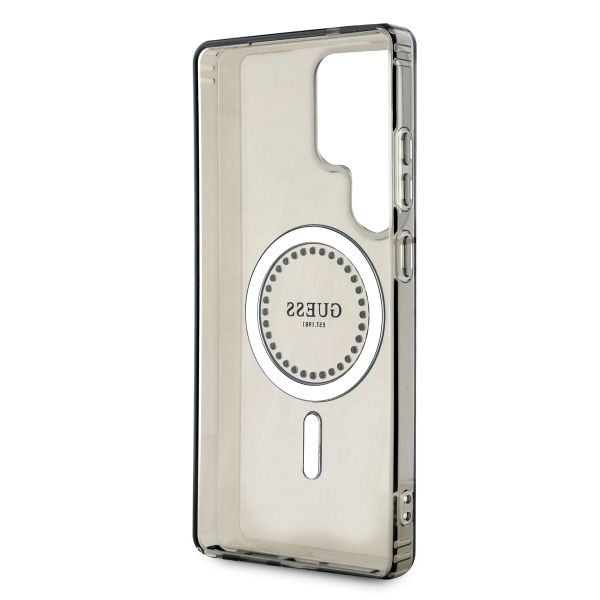 Guess Coque MagSafe IML avec strass Samsung Galaxy S25 Ultra - Noir