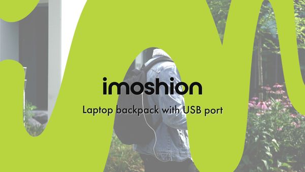 imoshion ﻿Sac à dos pour ordinateur portable avec port USB - Convient aux ordinateurs portables jusqu'à 15.6 pouces - Sac à dos pour ordinateur portable pour hommes - Noir