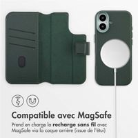 Accezz Étui de télephone portefeuille en cuir 2-en-1 avec MagSafe Apple iPhone 17 - Cedar Green