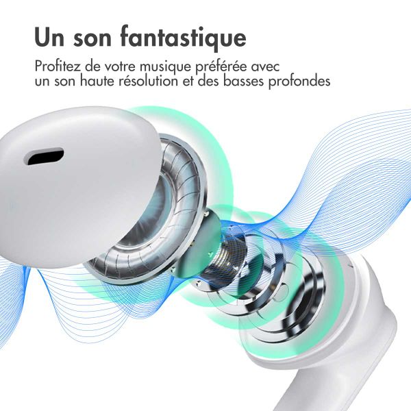 imoshion ﻿Écouteurs Aura - Écouteurs sans fil - Écouteurs sans fil Bluetooth - Blanc