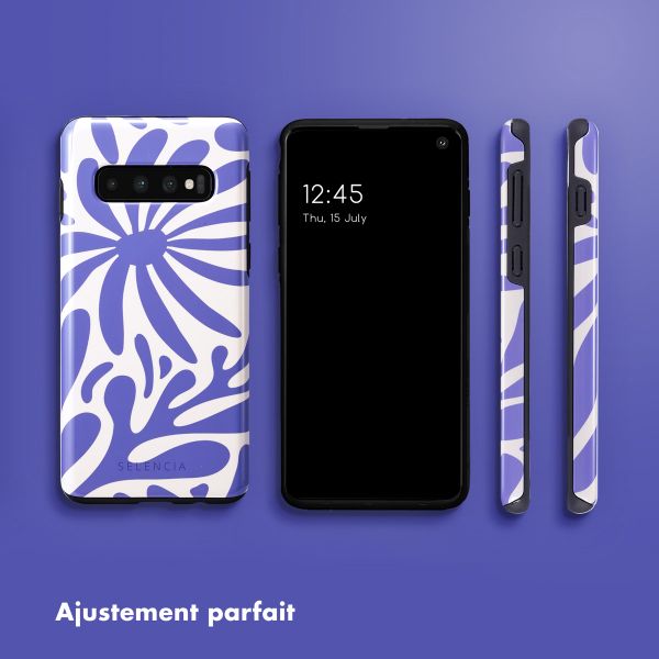 Selencia Coque arrière Vivid Tough Samsung Galaxy S10 - Modern Bloom Sapphire Blue