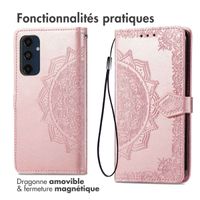 imoshion Etui de téléphone portefeuille Mandala Samsung Galaxy S24 FE - Rose Dorée