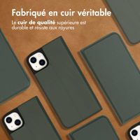 Accezz Étui de télephone Slim Folio en cuir de qualité supérieure Apple iPhone 14 Plus - Vert