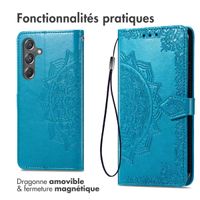 imoshion Etui de téléphone portefeuille Mandala Samsung Galaxy A15 (5G/4G) - Turquoise