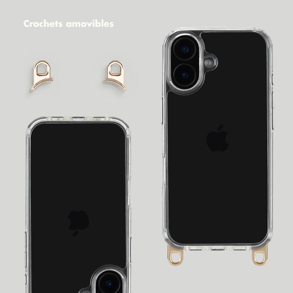 Selencia Coque arrière avec crochets amovibles Apple iPhone 16 - Transparent