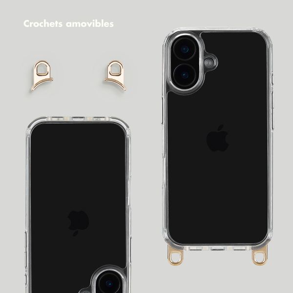 Selencia Coque avec crochets amovibles iPhone 16 - Transparent