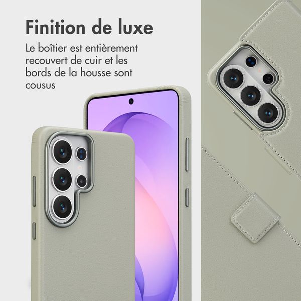 Accezz Étui de télephone portefeuille en cuir 2-en-1 avec MagSafe Samsung Galaxy S26 Ultra - Light Grey