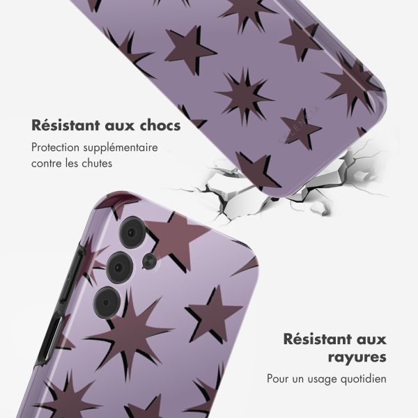 Selencia Coque arrière Vivid Samsung Galaxy A15 (5G) - Stars Plum Lilac