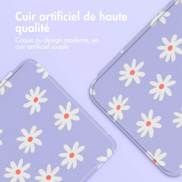 imoshion Design Slim Hard Sleepcover avec support Kobo Libra Colour - Flowers Distance