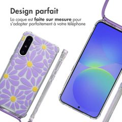 imoshion Coque Design avec cordon Samsung Galaxy A26 - Tropical Violet Flowers Connect