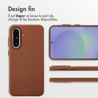 Accezz Coque arrière en cuir avec MagSafe Samsung Galaxy A36 / A56 - Marron café