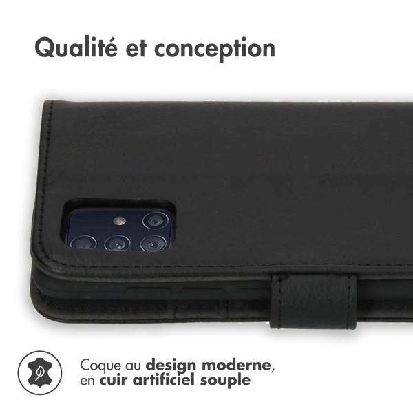 imoshion Étui de téléphone portefeuille Luxe Galaxy A51 - Noir