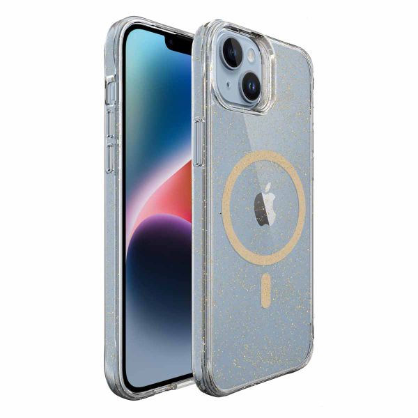 imoshion Coque arrière transparente Pailletée avec MagSafe Apple iPhone 14 - Doré