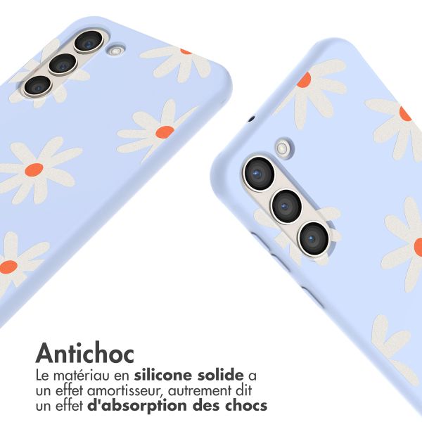 imoshion Coque design en silicone avec cordon Samsung Galaxy S23 Plus - Lila Flower Distance