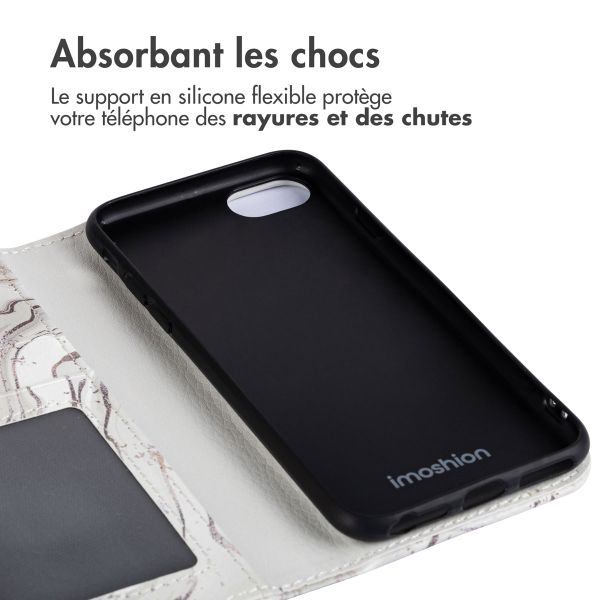imoshion Étui de télephone portefeuille Design Apple iPhone 16e - Sandy Marble