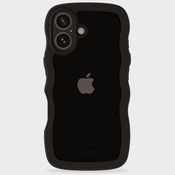 Holdit Coque Wavy Apple iPhone 16 Plus - Black / Transparent