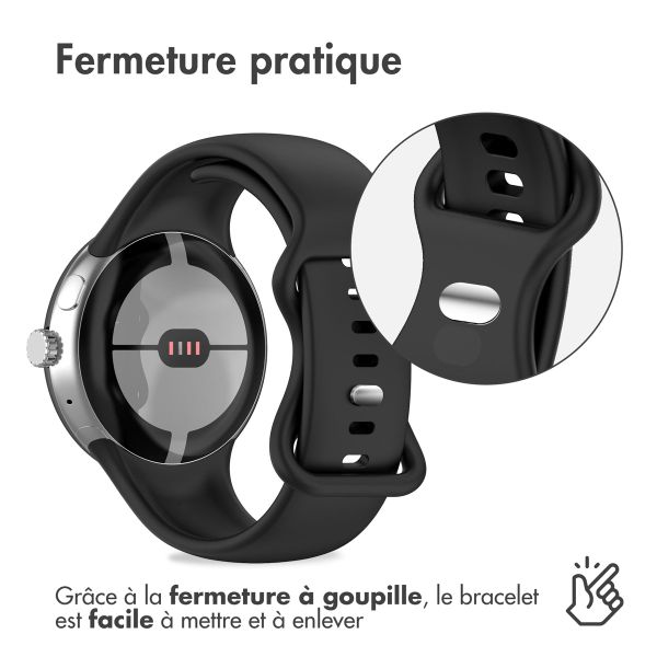 imoshion Bracelet en silicone Google Pixel Watch / Watch 2 / Watch 3 (41 mm) - Taille L - Noir