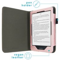 imoshion Étui de liseuse portefeuille en cuir végan Kobo Clara HD - Rose Doré