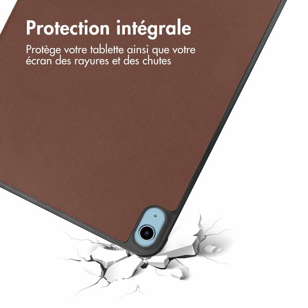 imoshion Coque tablette Trifold iPad 10 (2022) 10.9 pouces - Brun