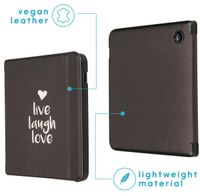 imoshion Design Slim Hard Sleepcover avec support Kobo Libra 2 / Tolino Vision 6 - Live Laugh Love