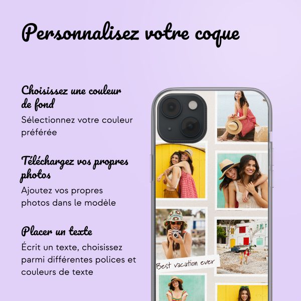 Coque personnalisée avec pellicule N°3 iPhone 14 - Transparent