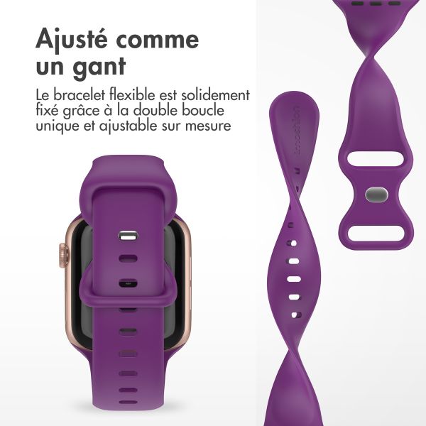 imoshion Bracelet en silicone⁺ Apple Watch Series 1 t/m 9 / SE (38/40/41 mm) | Series 10 / 11 (42 mm) - Taille S/M - Purple