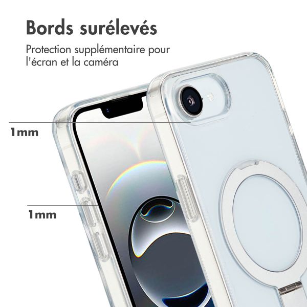 Accezz Coque Ring Stand avec MagSafe Apple iPhone 16e - Transparent