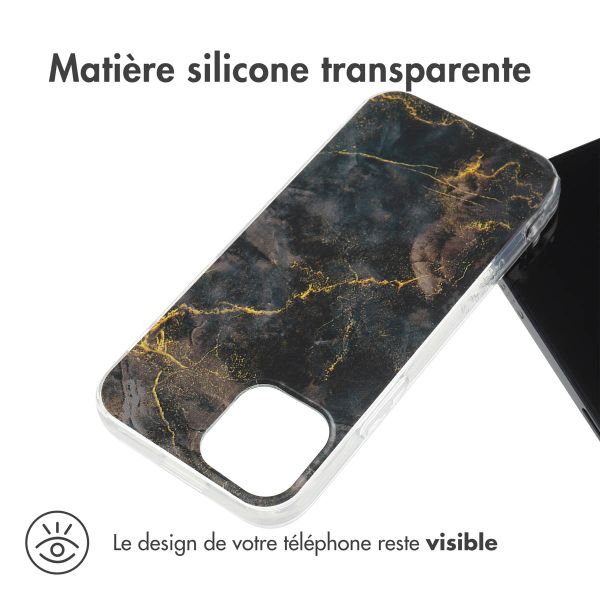 imoshion Coque Design Apple iPhone 13 Mini - Black Marble