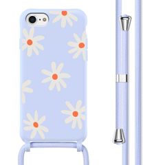 imoshion Coque design en silicone avec cordon Apple iPhone SE (2022 / 2020) / 8 / 7 - Lila Flower Distance