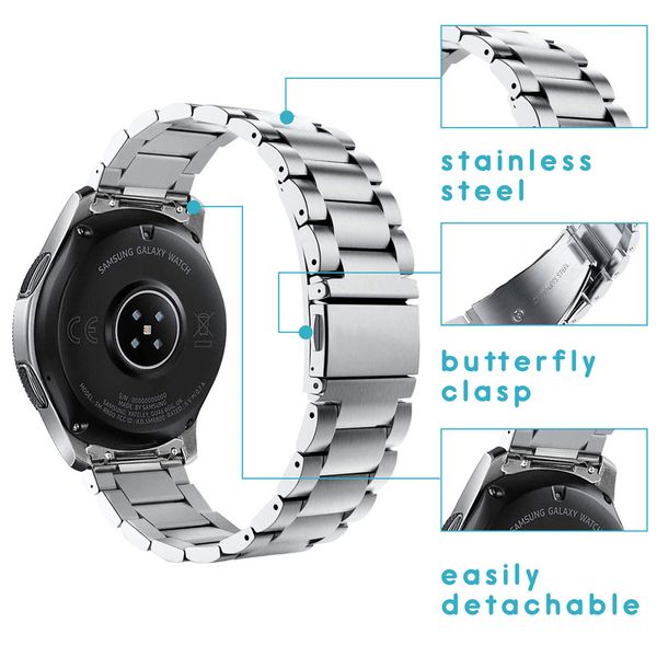 imoshion Bracelet de montre en acier Watch 46mm / Gear S3 Frontier / Watch 3 45mm