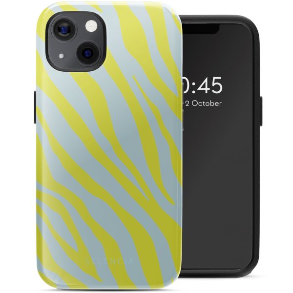 Selencia Coque arrière Vivid Tough avec MagSafe iPhone 13 - Zebra Winter Sky Titanium Yellow