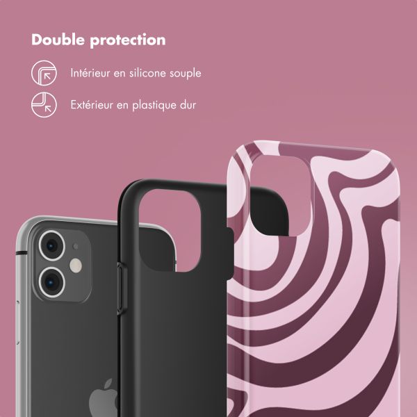 Selencia Coque arrière Vivid Apple iPhone 11 - Wavy Swirl Pink Plum